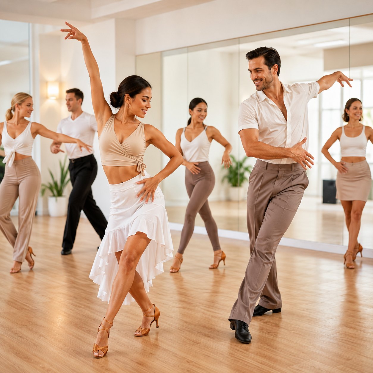 Beginner Latin group class at AscenDance Studio in Dallas