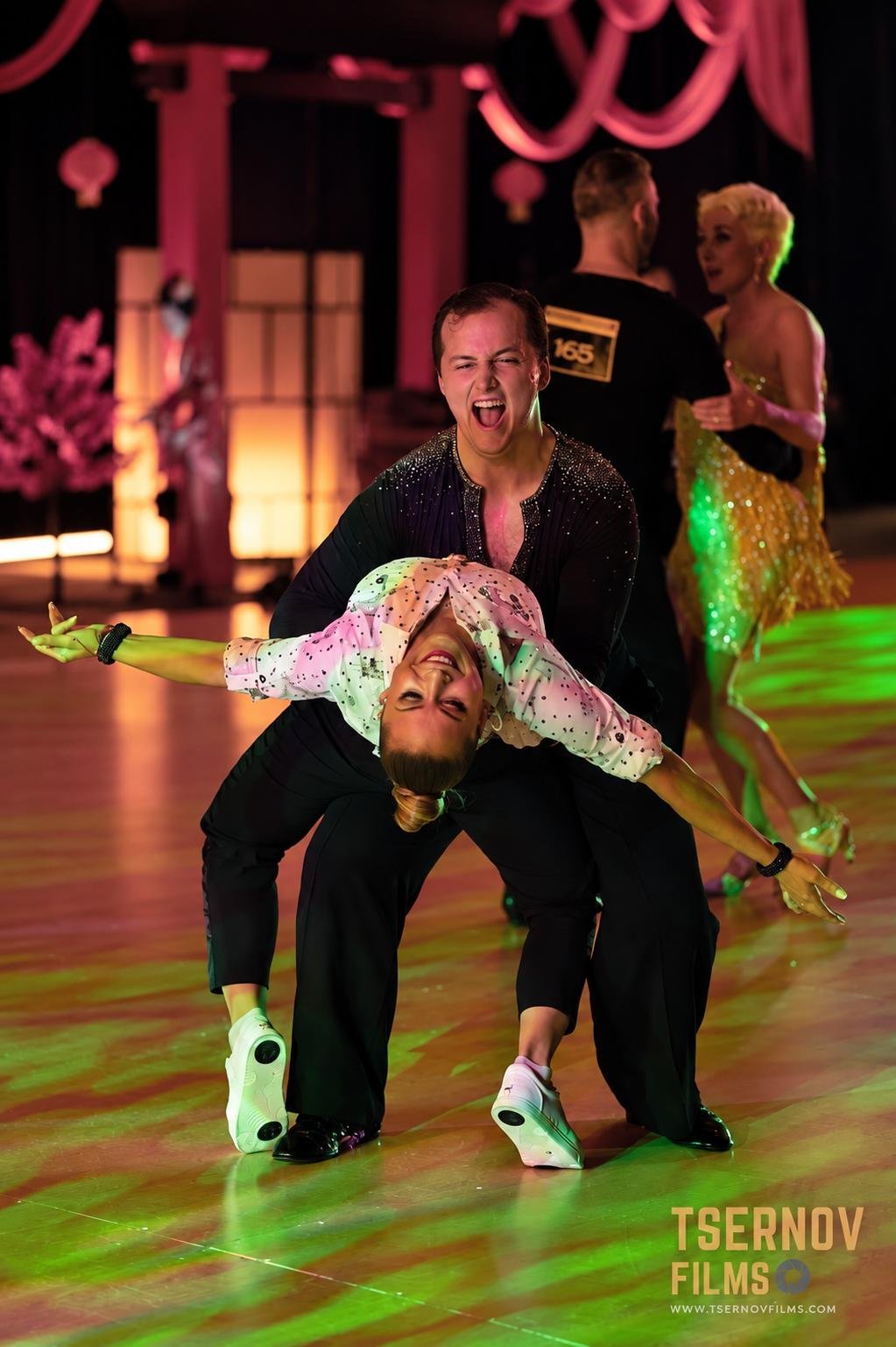 Jelena Stojkovic in a Latin competition dip