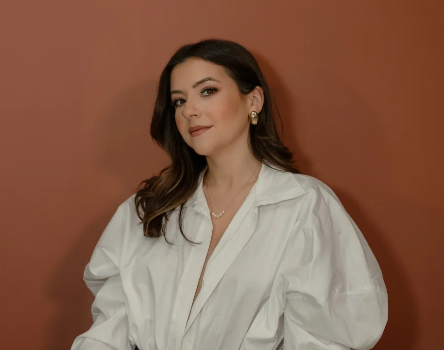 Giulia Guerrieri in a white shirt