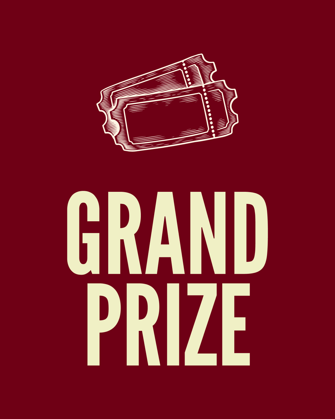 Grand prize raffle birthday poster