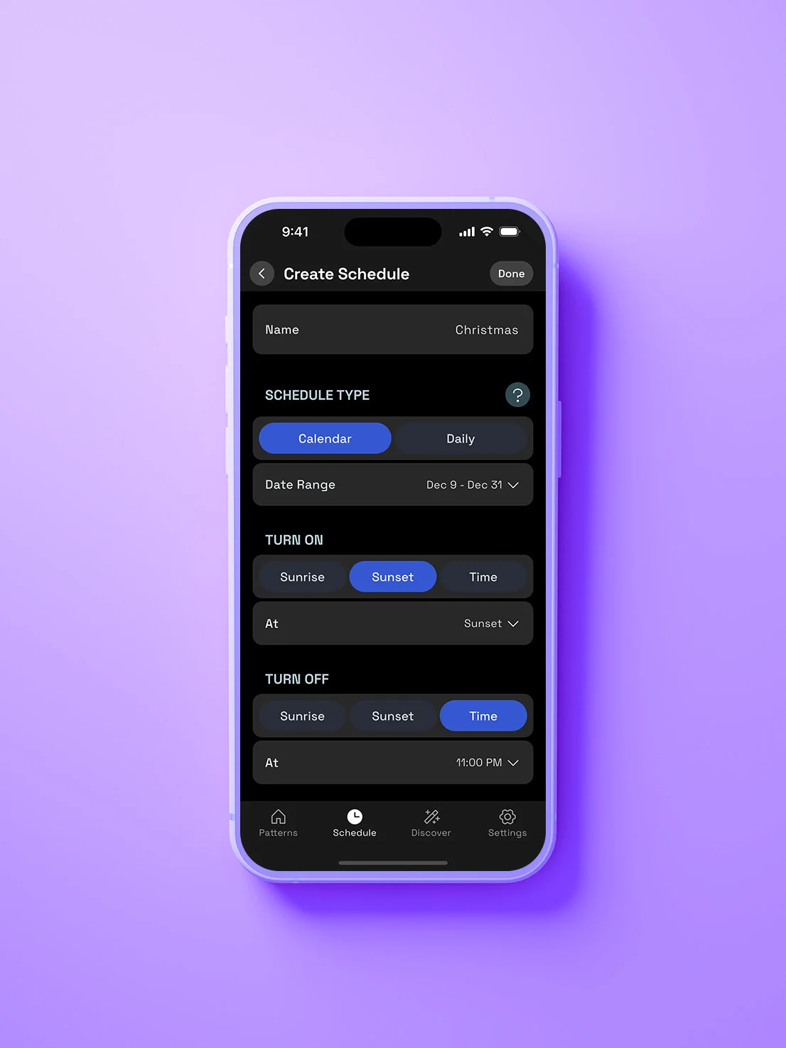 JellyFish smartphone app controls interface.