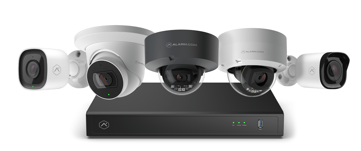 Alarm.com commercial camera and recorder lineup.