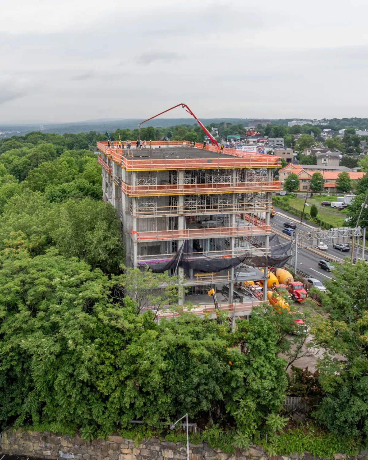 Joe Maggio Construction superstructure work featuring large-scale structural concrete framing on a commercial project in New Jersey.