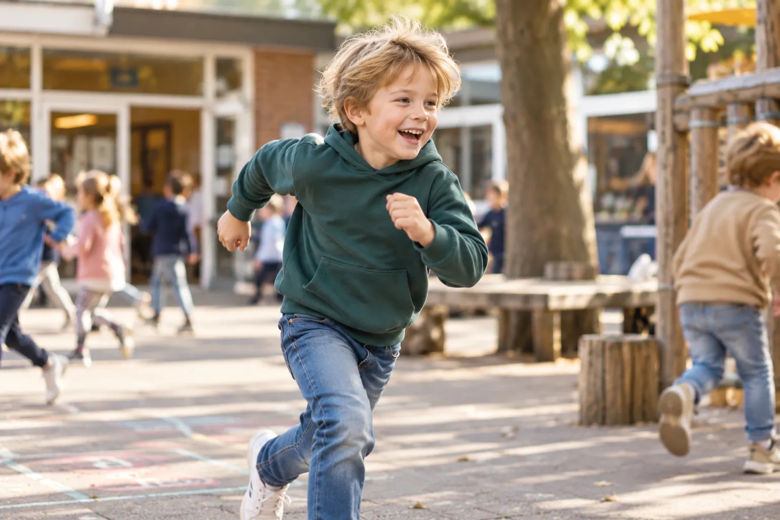 Children coming in from the playground, restless