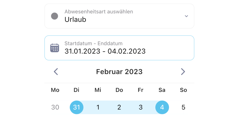 Digitaler Urlaubsantrag