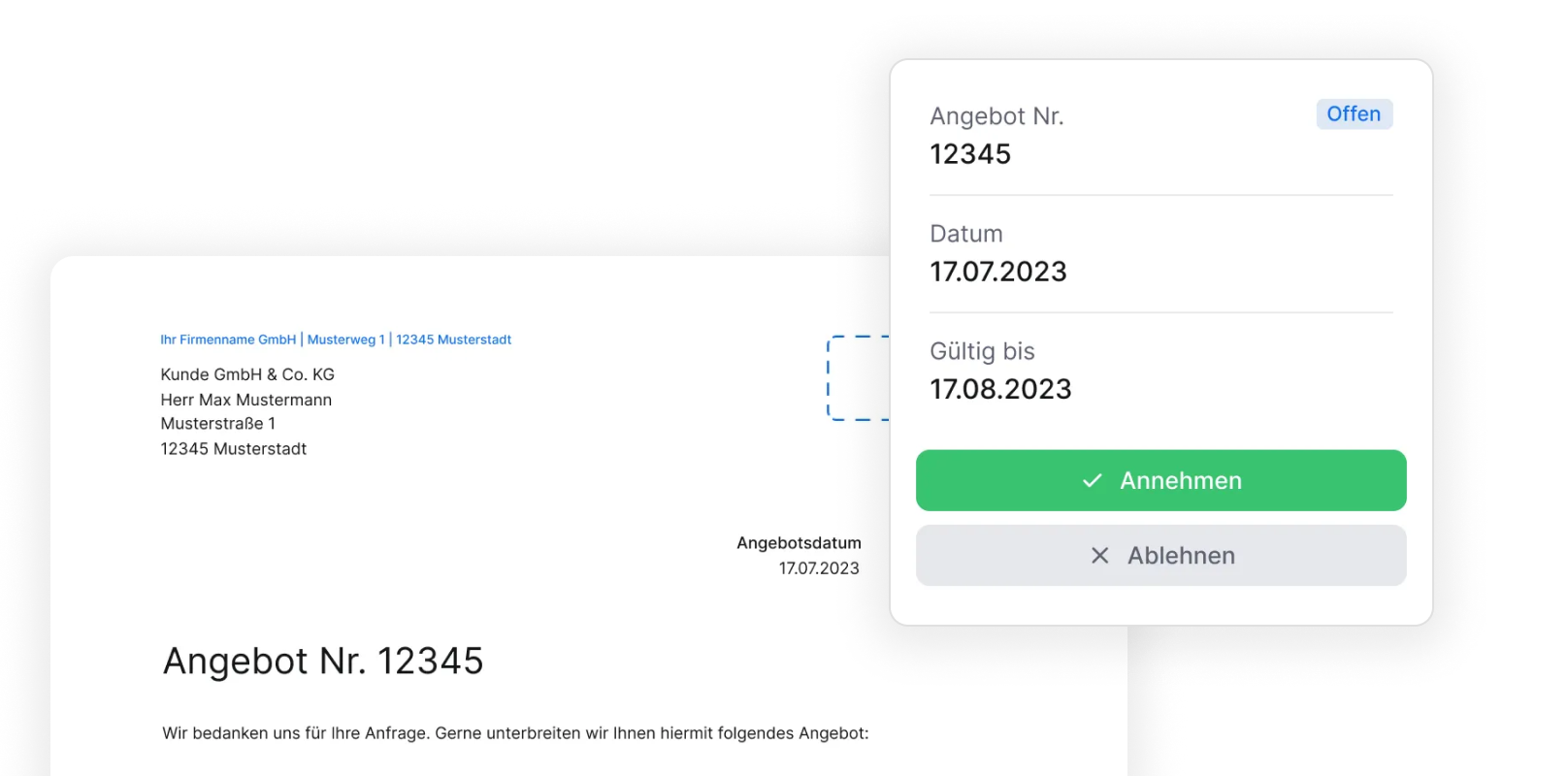Angebote verschicken