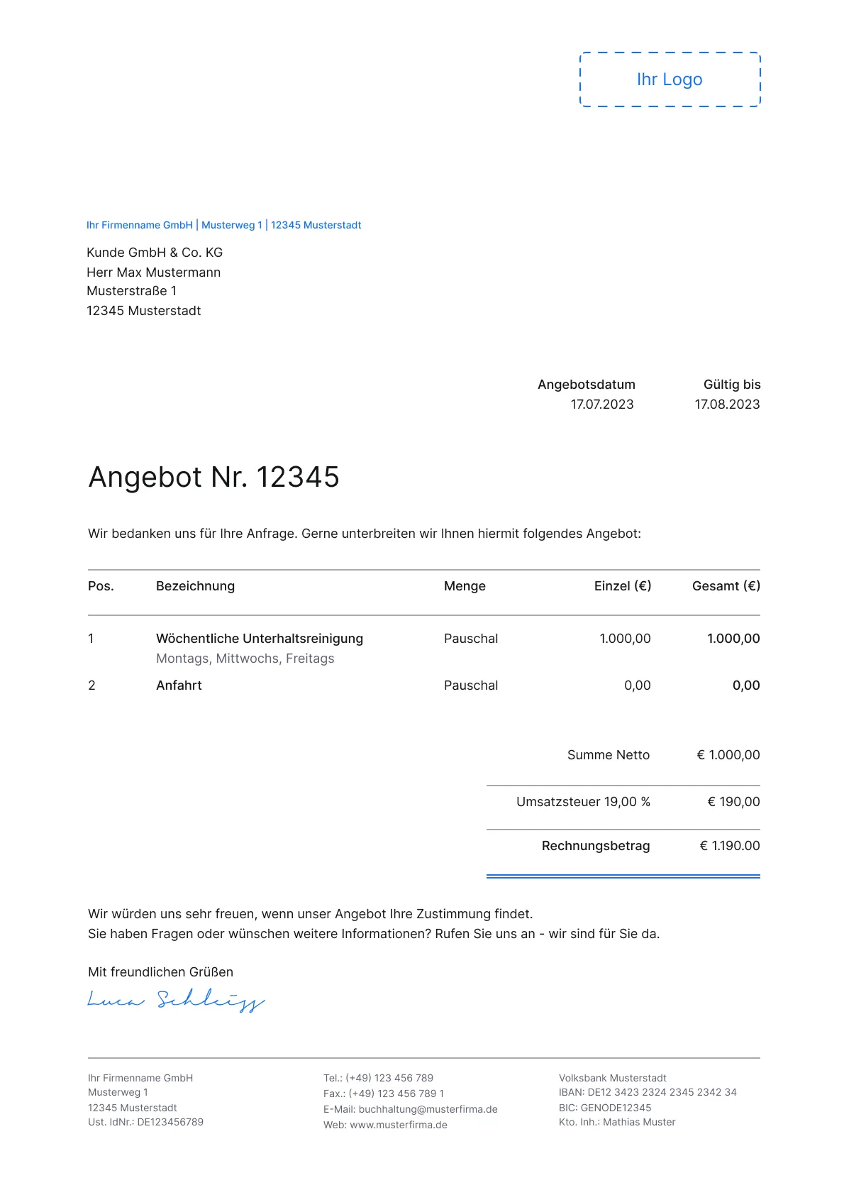 Angebot generiert aus PlanD