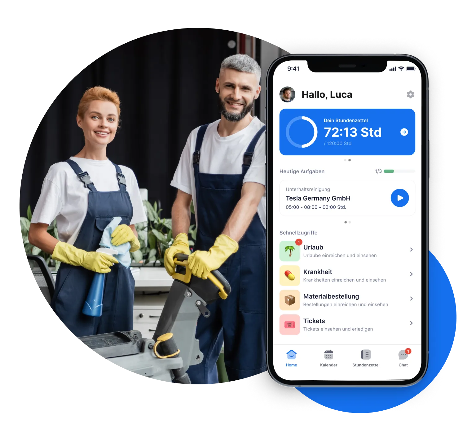 Zeiterfassung mit der PlanD Mitarbeiter App