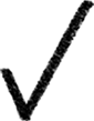 Black check mark symbol on a white background.