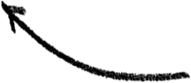 Black curved arrow pointing upward and to the left on a white background.