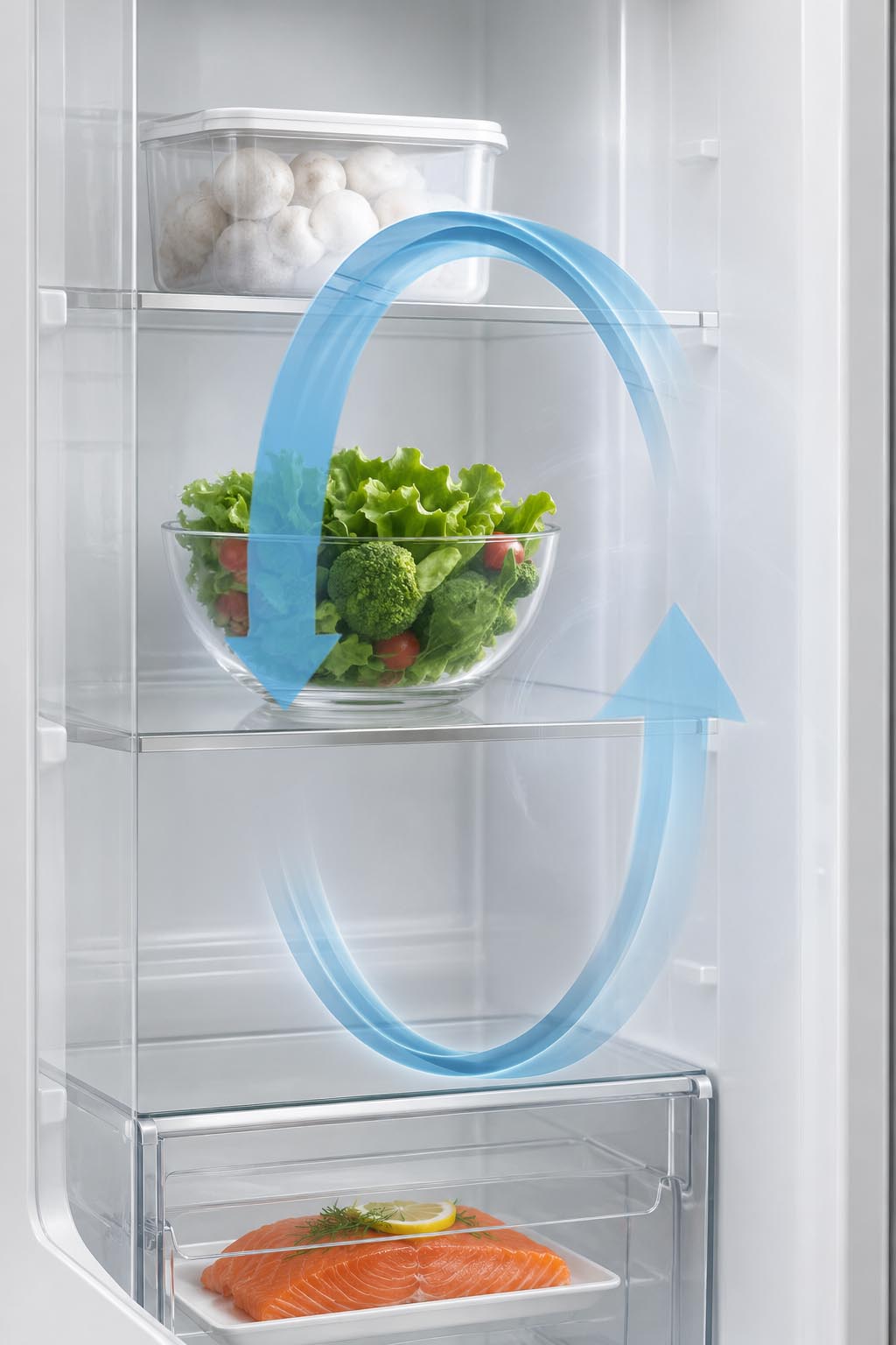 No Frost airflow inside the SABA fridge
