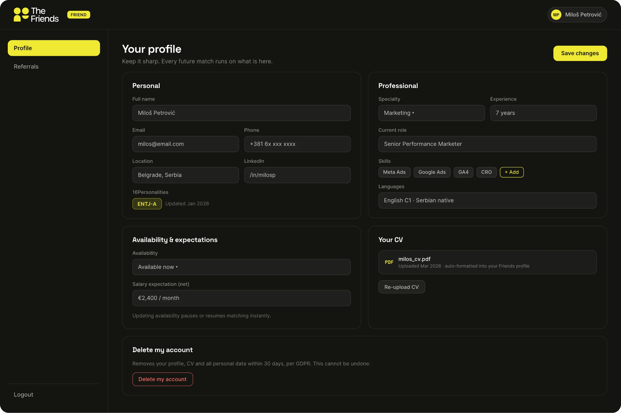 The candidate portal