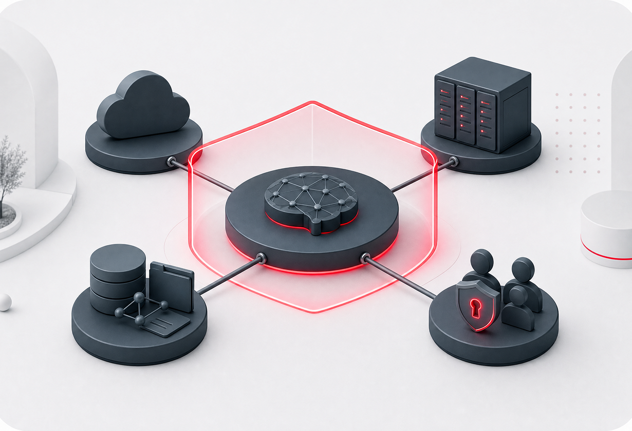 Illustration: KI-Plattform wird in die bestehende IT eingebunden