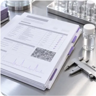 Material analysis report with laboratory instruments