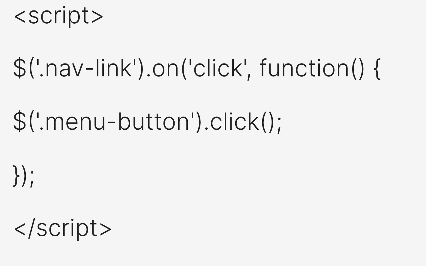 JQuery Code Snippet