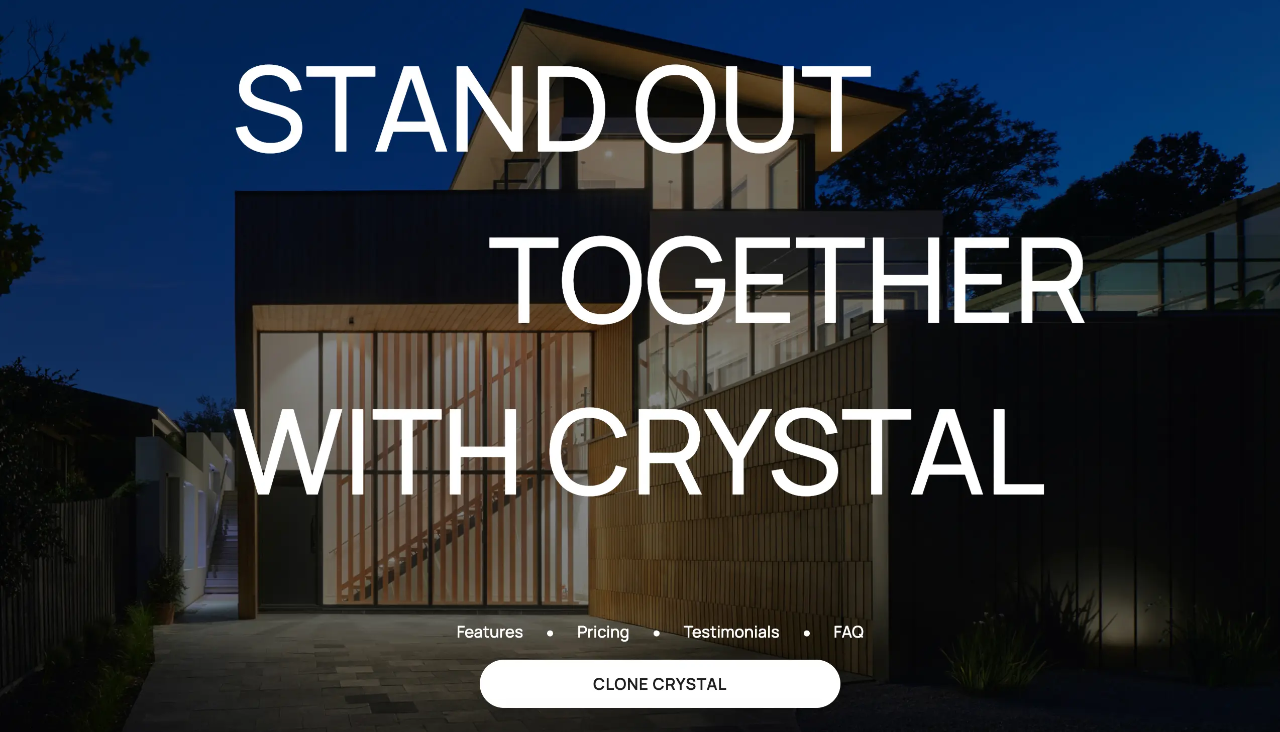 Crystal landing page