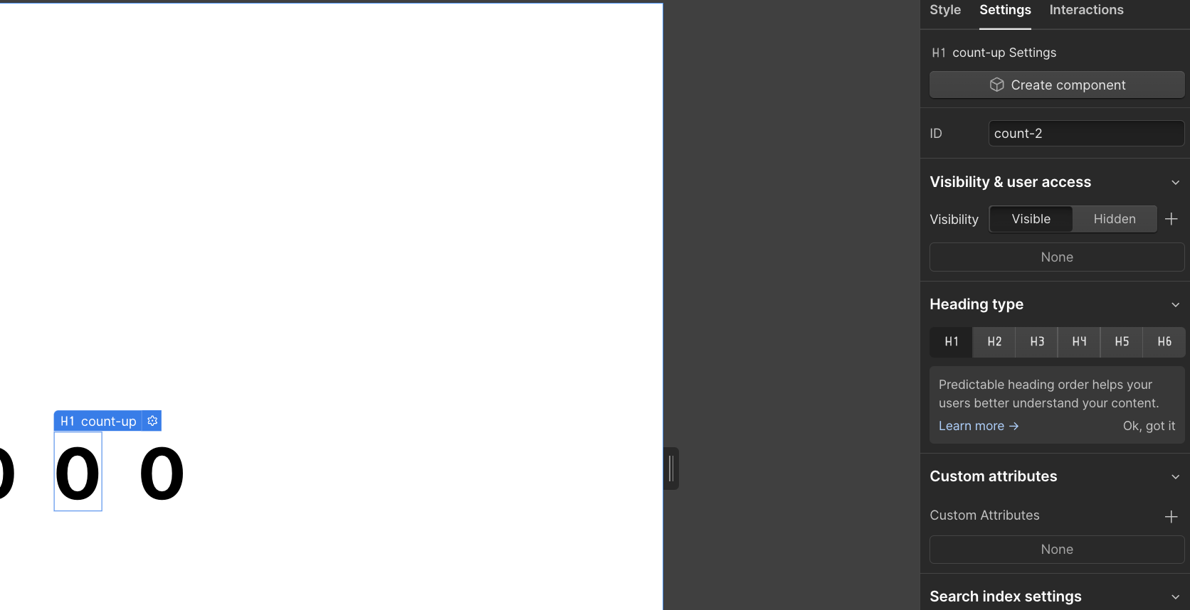 Counter in Webflow