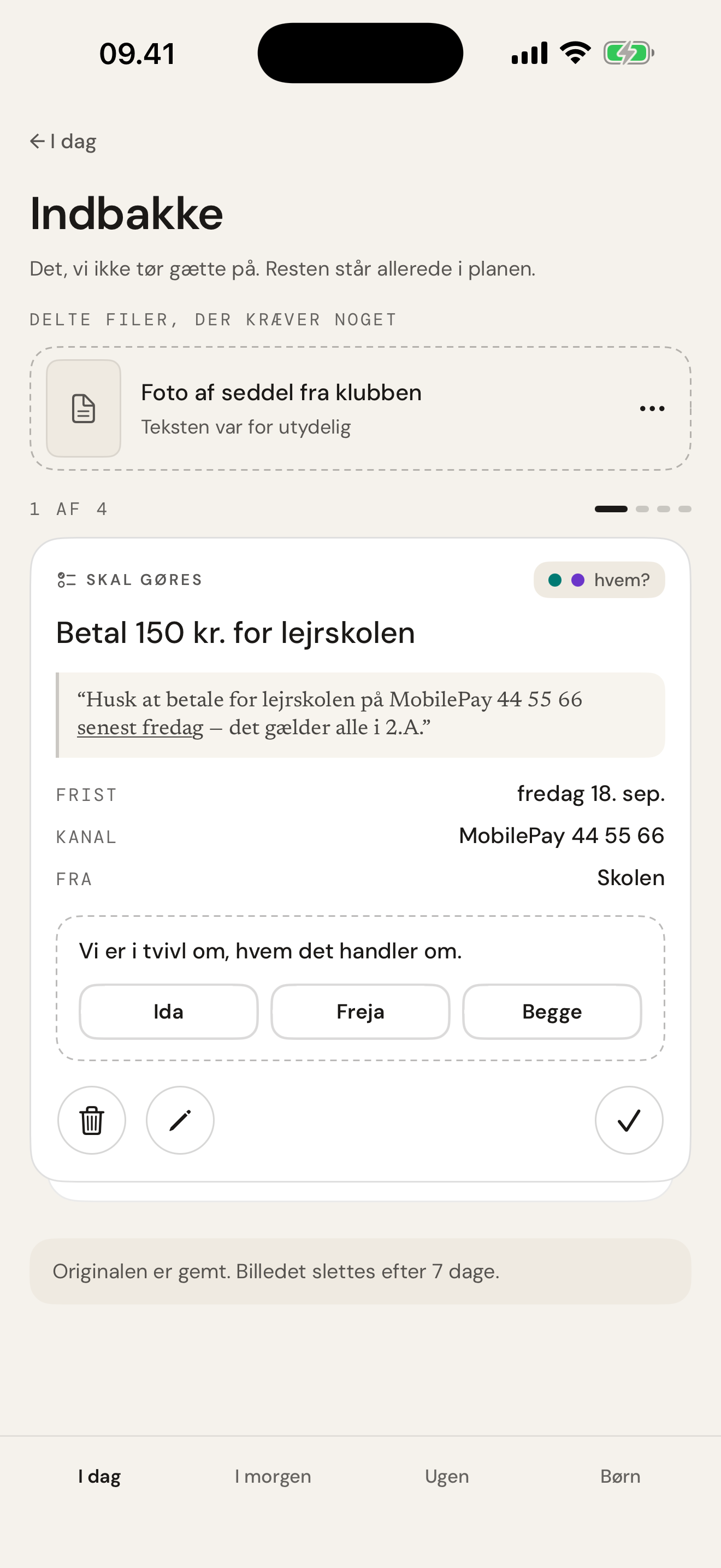 Indbakken i MorgenKlar med spørgsmål og filer der venter
