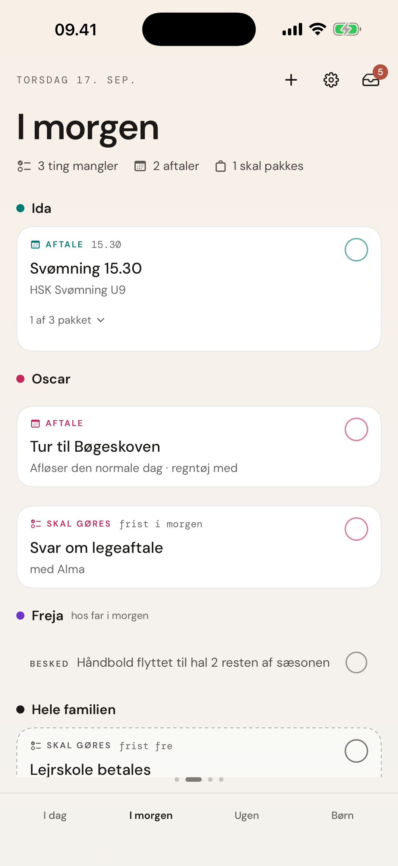 I morgen-skærmen i MorgenKlar