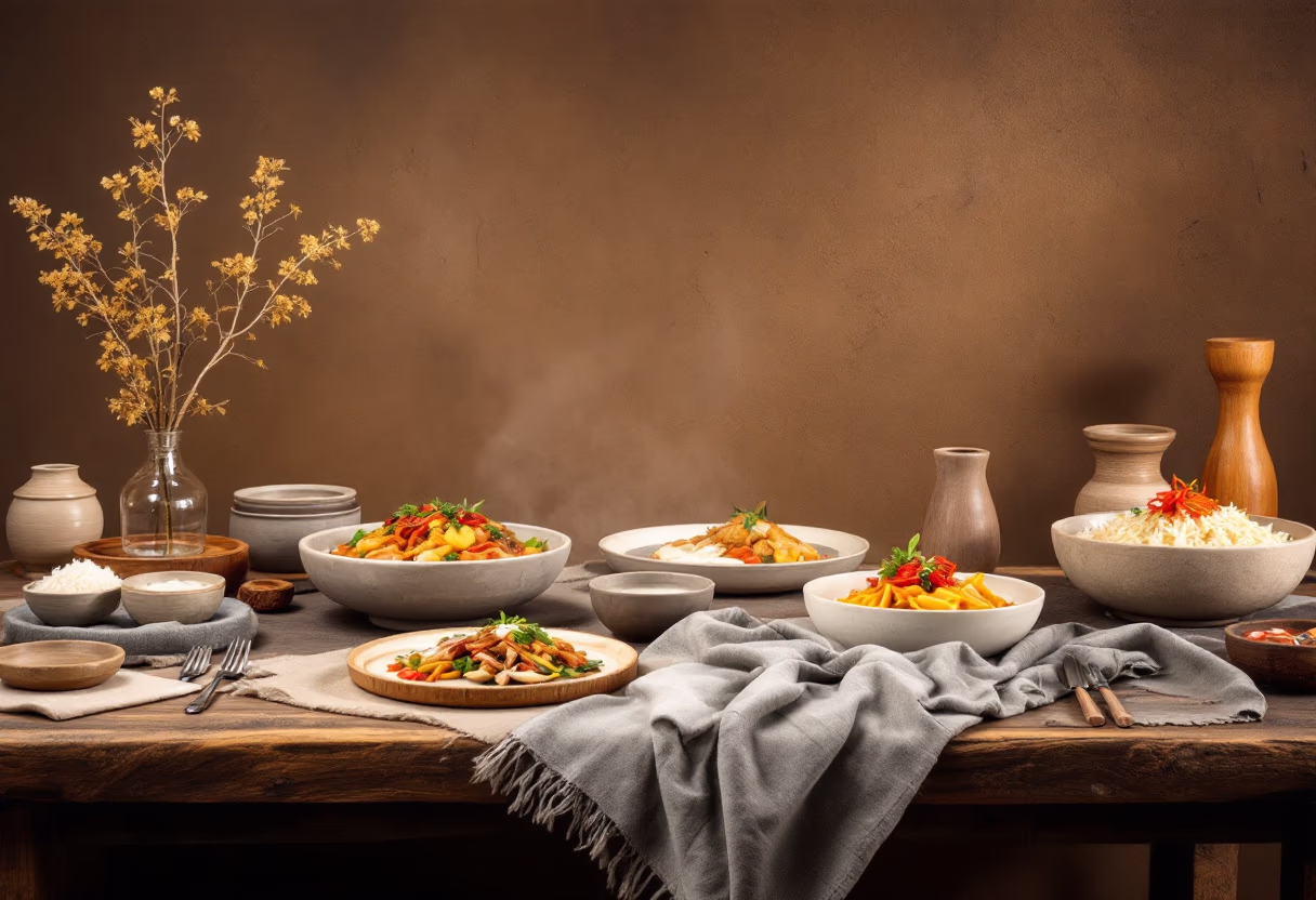 image of a main course assortment (for a chinese restaurant)