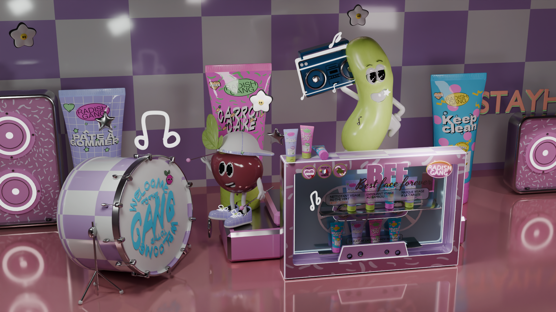 Radish Gang — Une scène pop, pensée jusque dans ses détails.