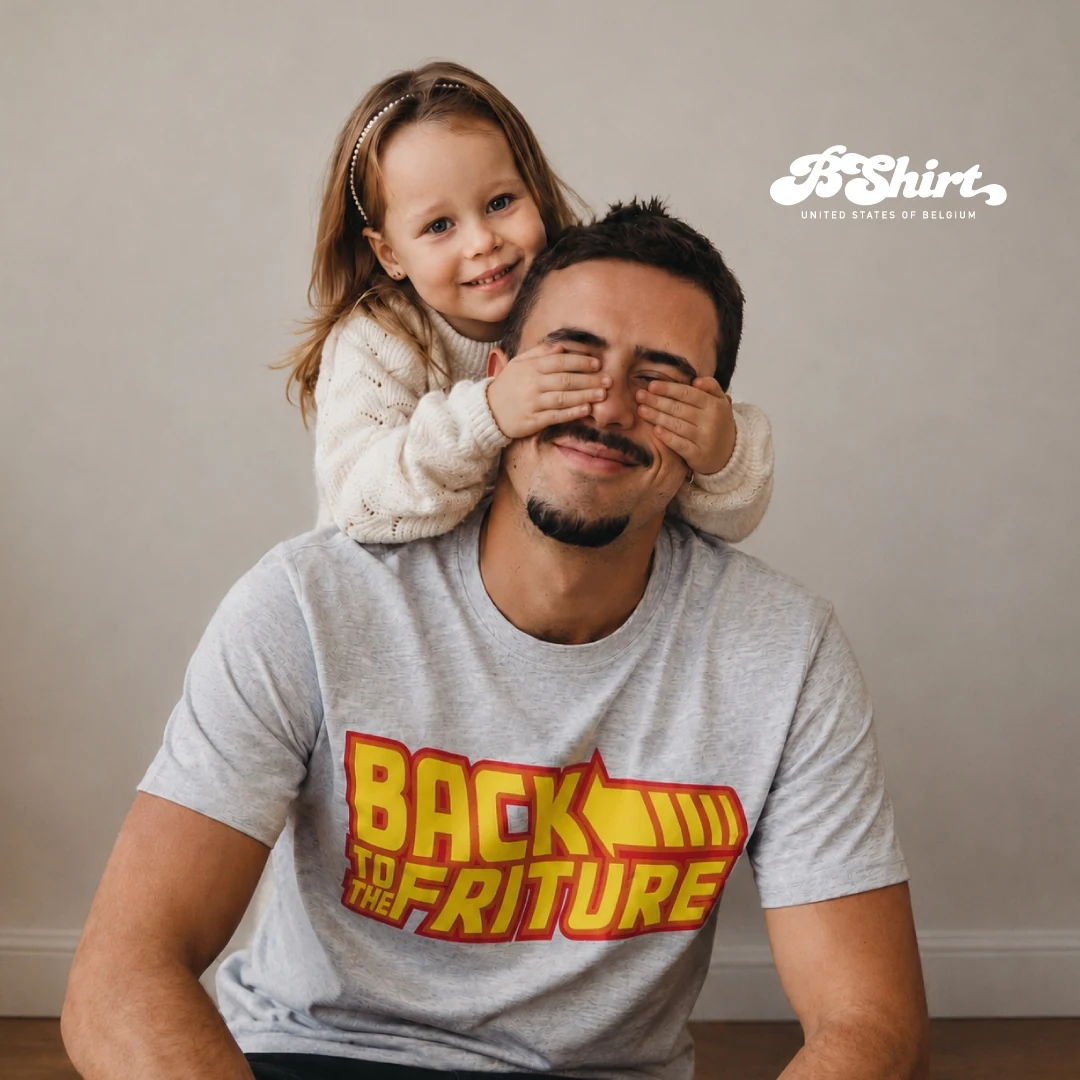 Shooting IA — mise en scène du t-shirt Back to the Friture.
