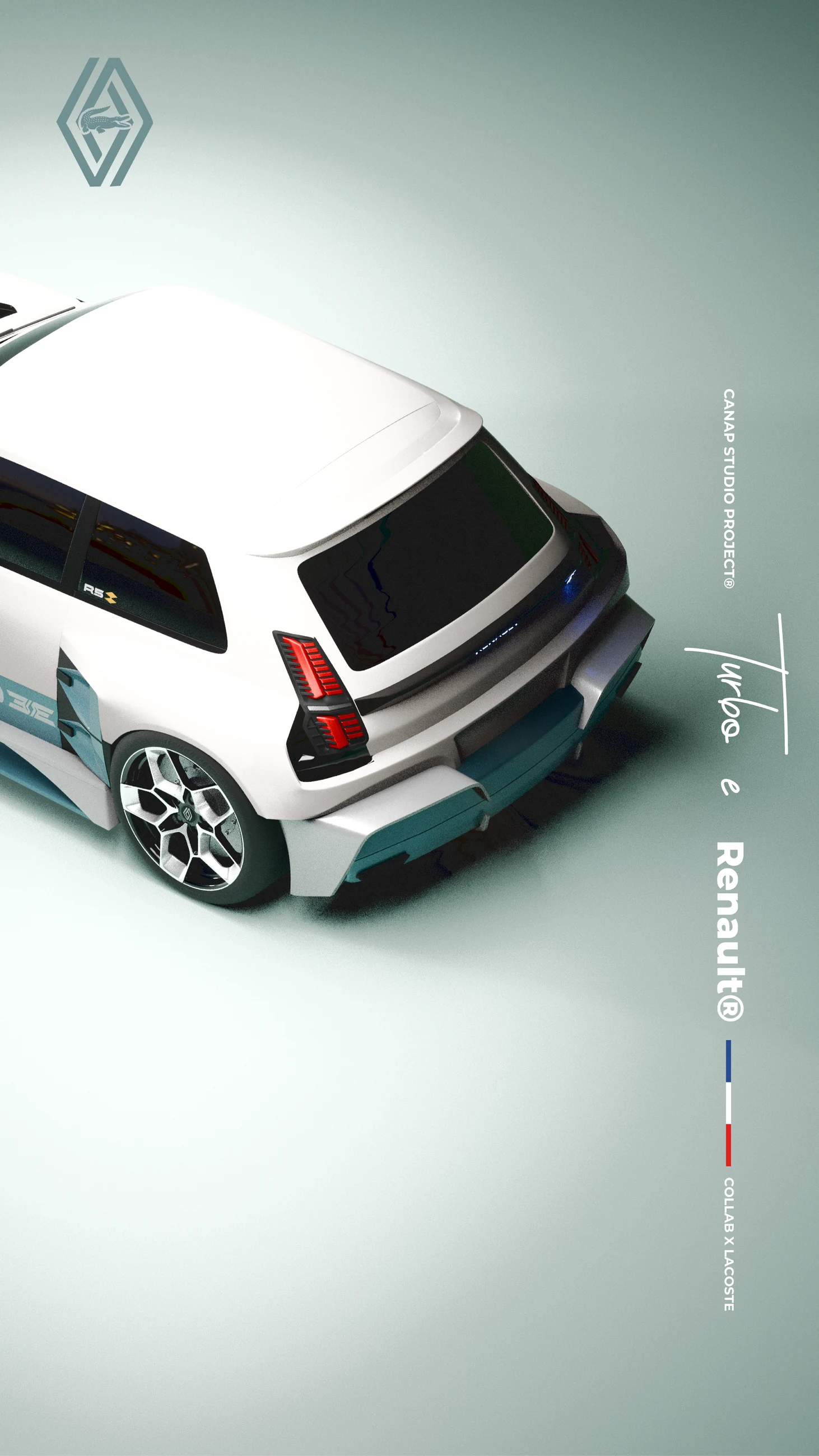 Vue arrière du concept automobile.