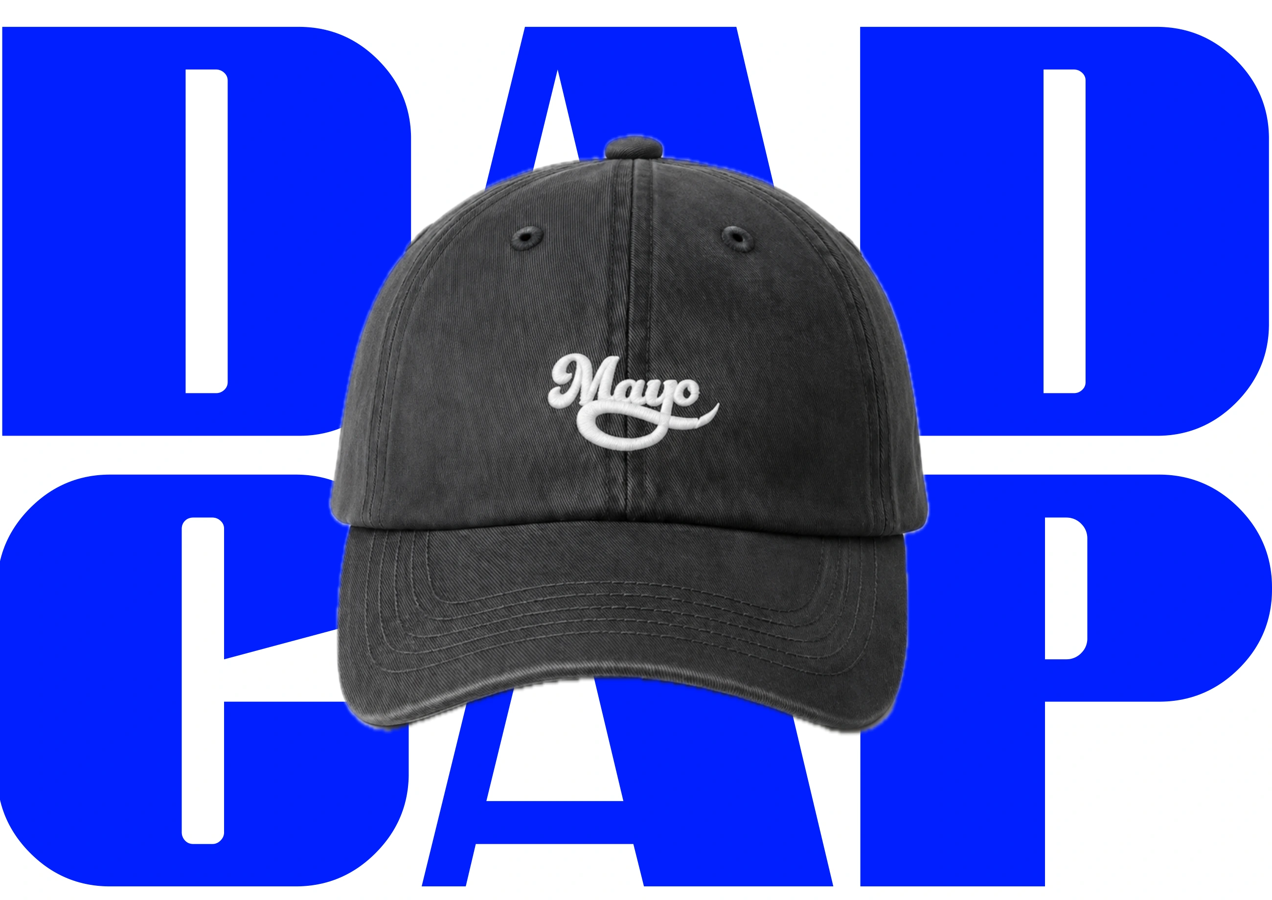 Mayo — dad cap et placement de broderie.