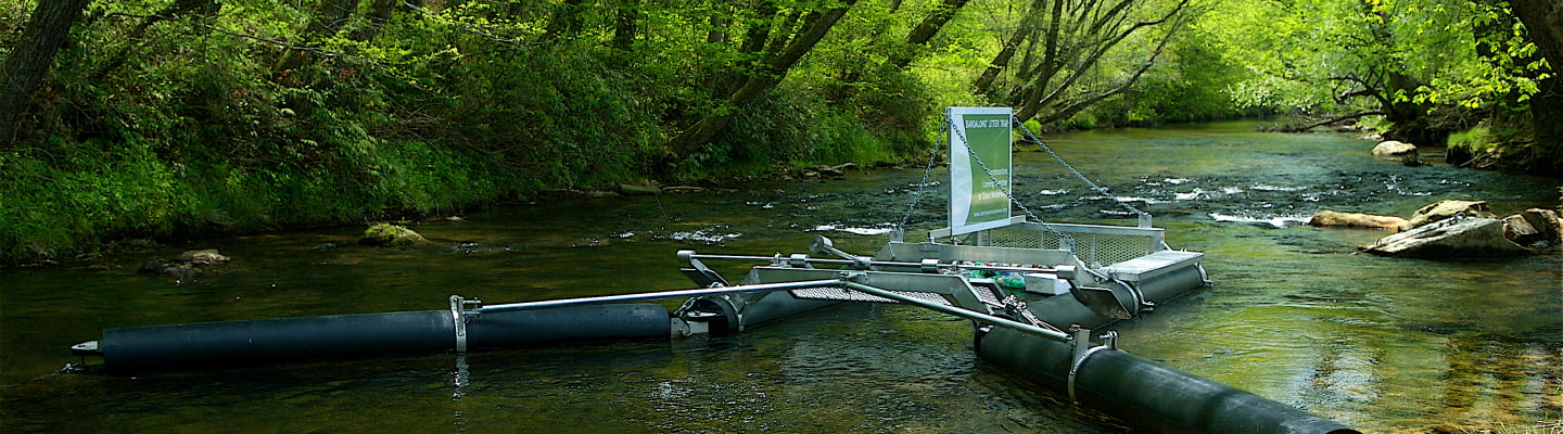 Bandalong litter trap installed in a waterway