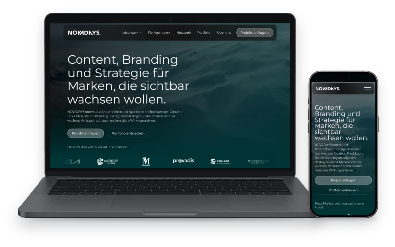 Website von Novadays auf Laptop und Handy