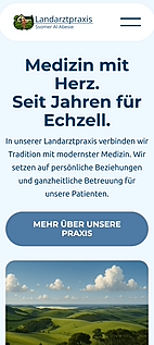 Die Website von Landarztpraxis Echzell auf dem Telefon