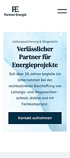 Die Website von Partnerenergie auf dem Telefon