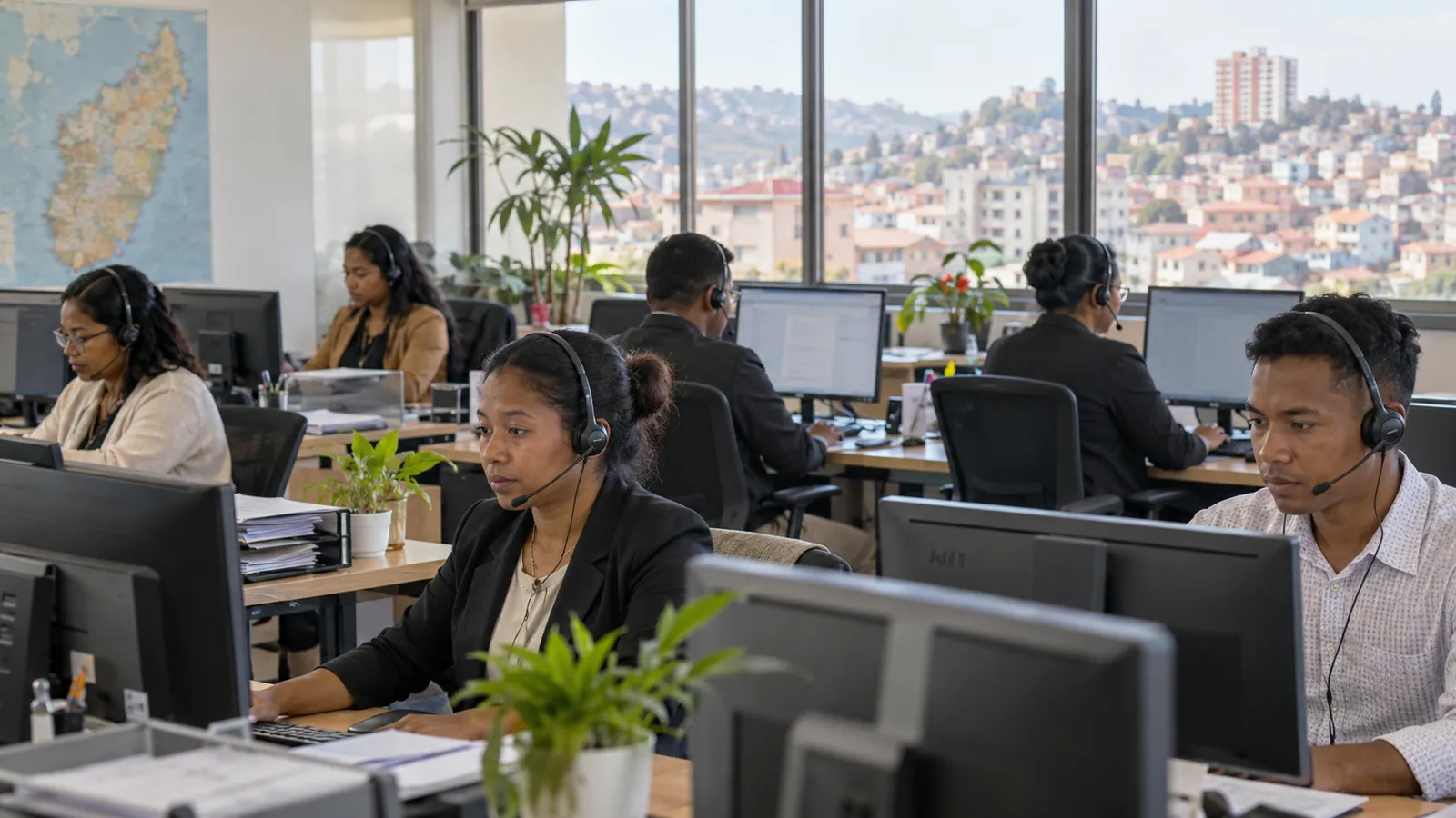 Un plateau de call center malgache