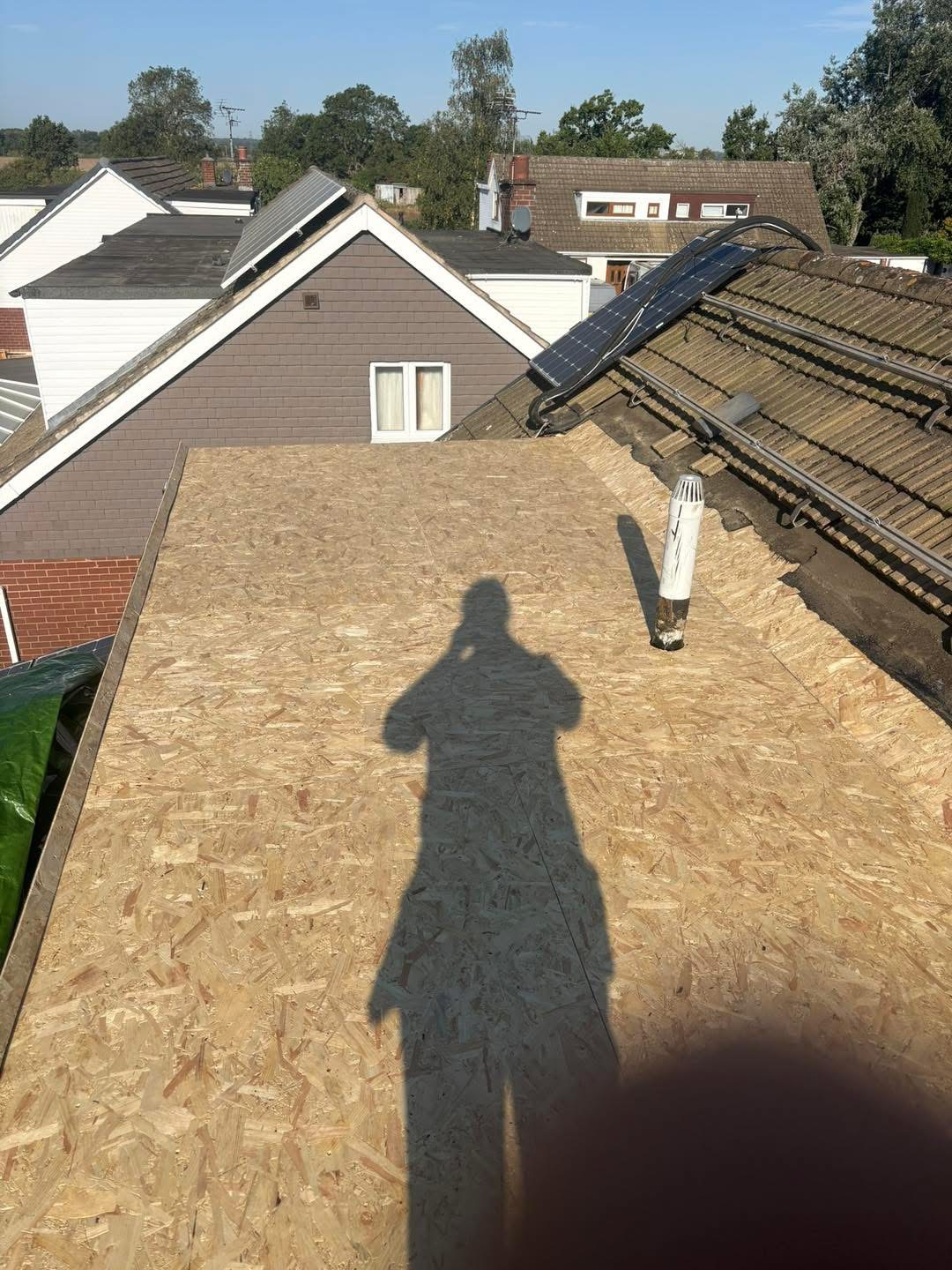 During: roof decking in place