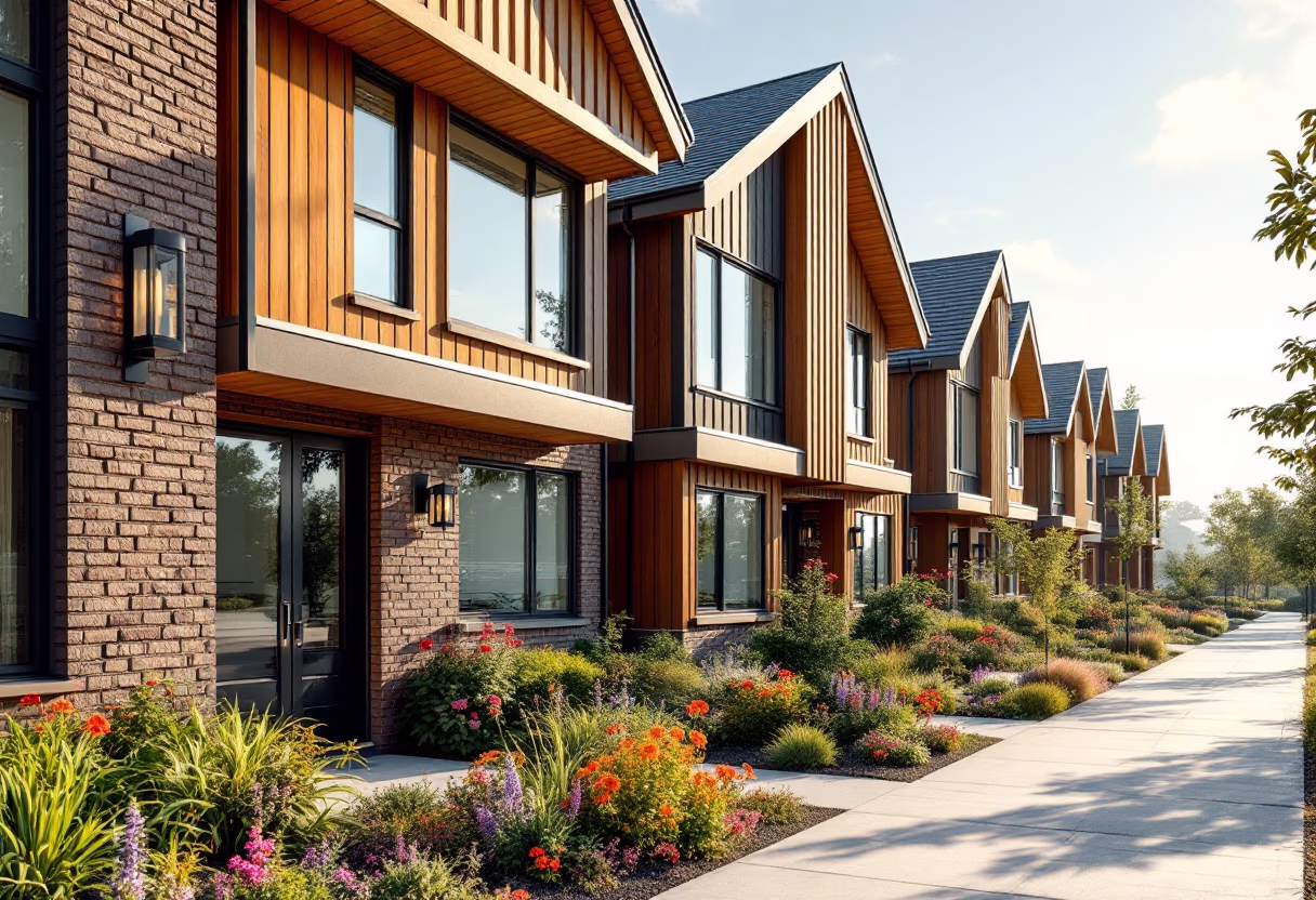 Landscaped homes and shared community spaces