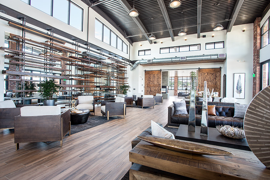 4th West Apartments, Salt Lake City, Utah: interior corridor finishes by Apex Contracting