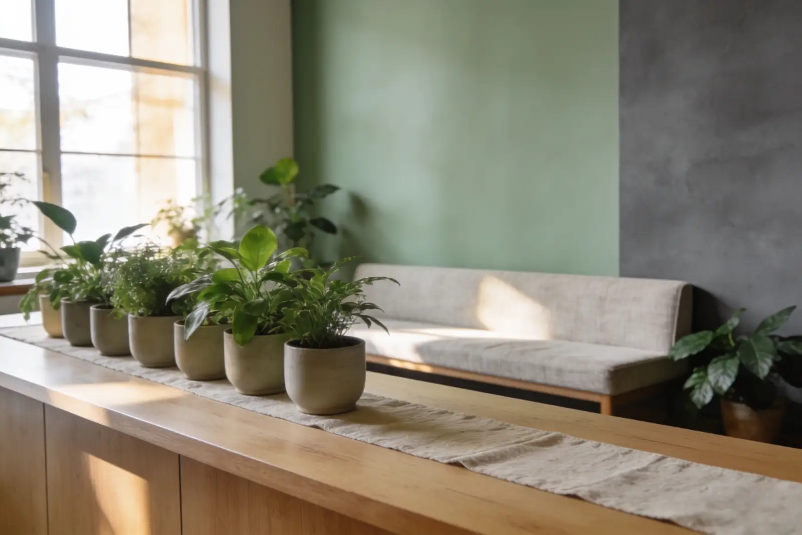 Clinic reception in soft daylight