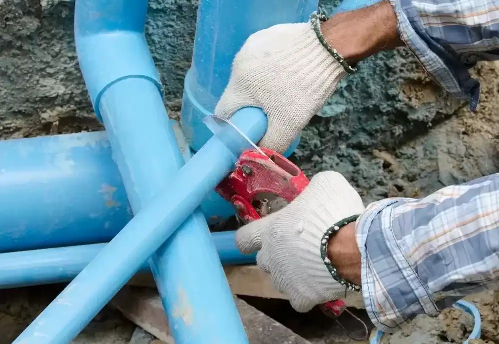 Blue-PVC-Drain-Pipe-Installation