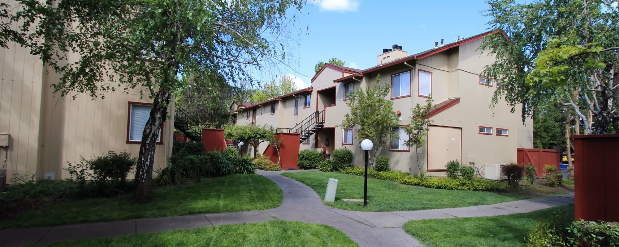Exterior of apartment building