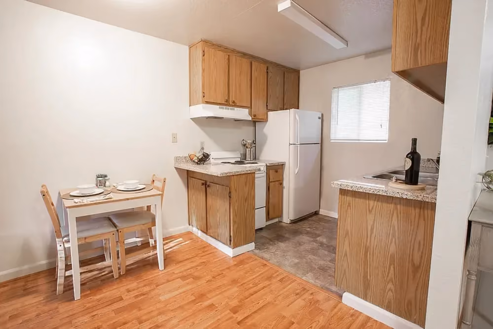 Dining room with view of kitchen