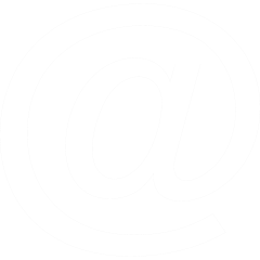 White email at symbol icon on black background.