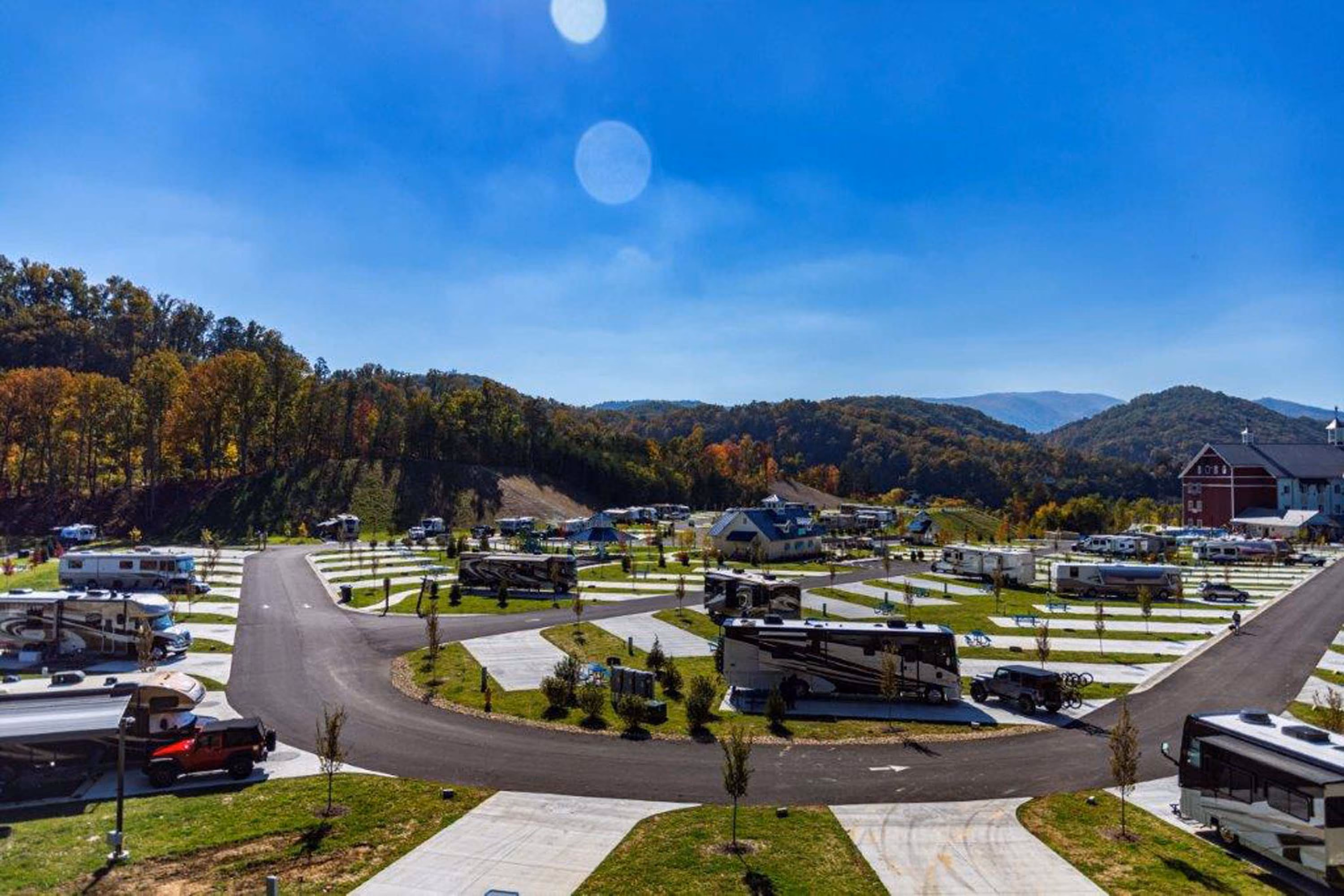 RV resort in the mountains with paved sites and D&S Builders construction