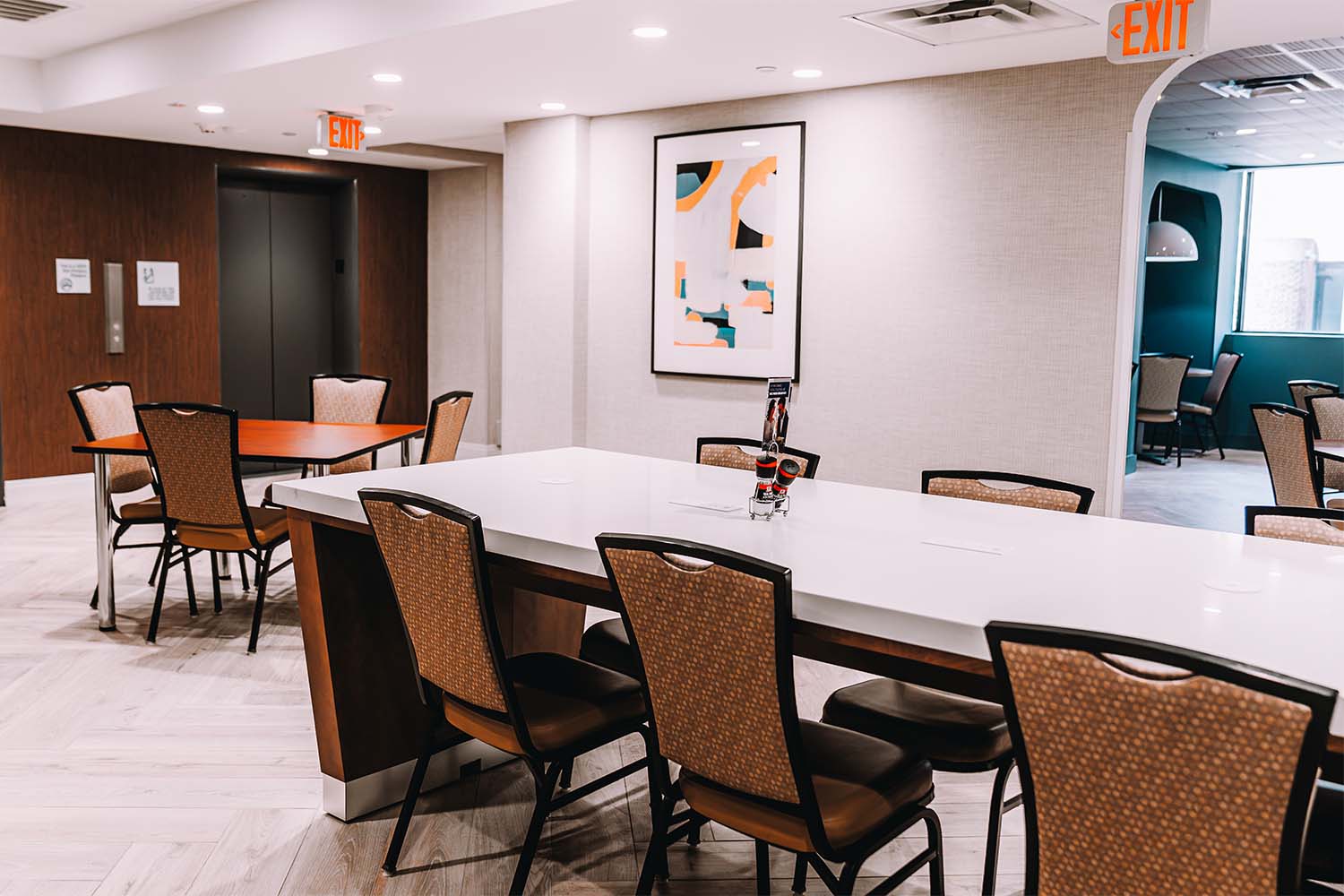 Meeting room in the Walnut Building Holiday Inn Express in Knoxville by D&S Builders.