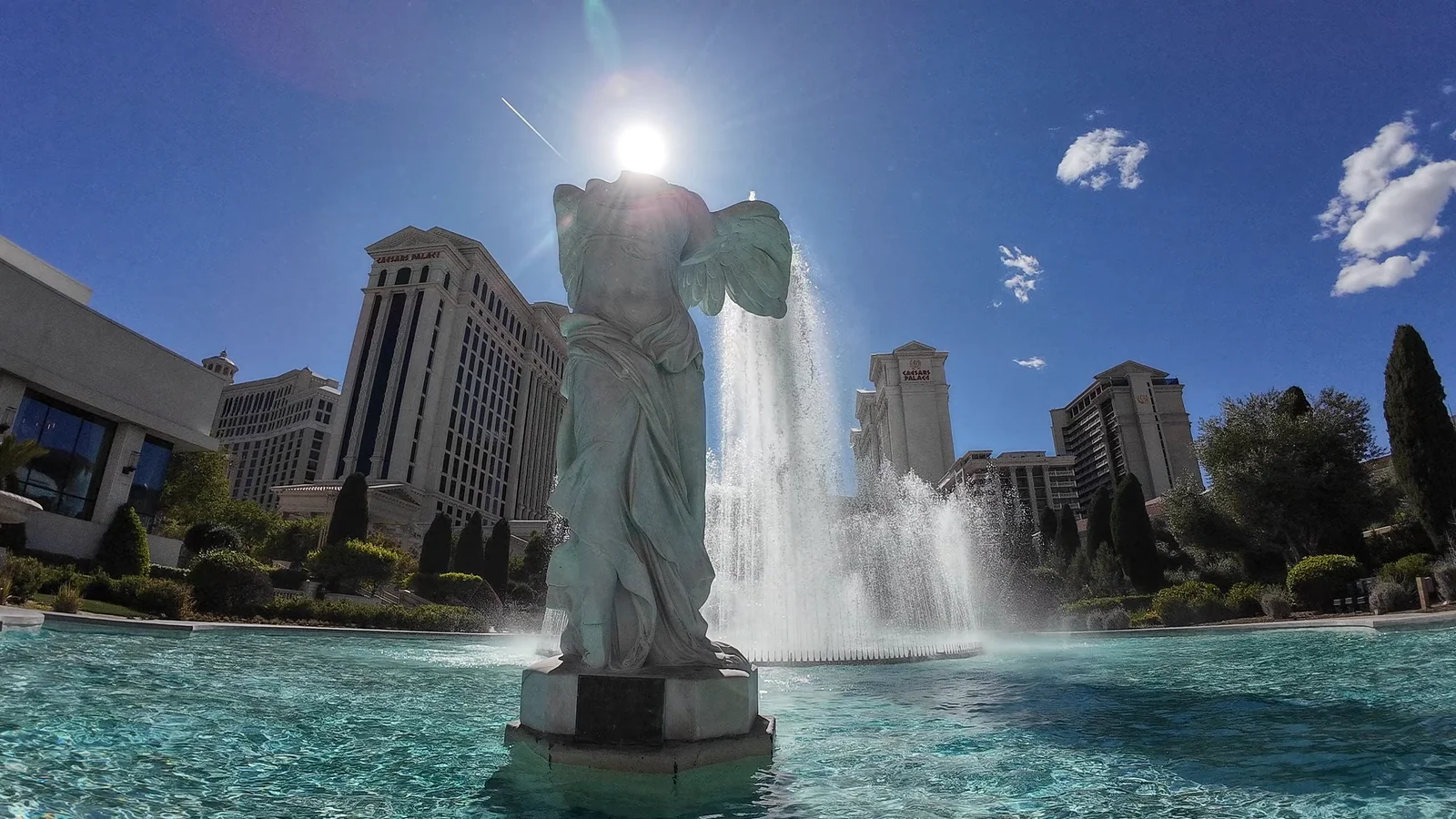 A fountain in the Las Vegas sunshine