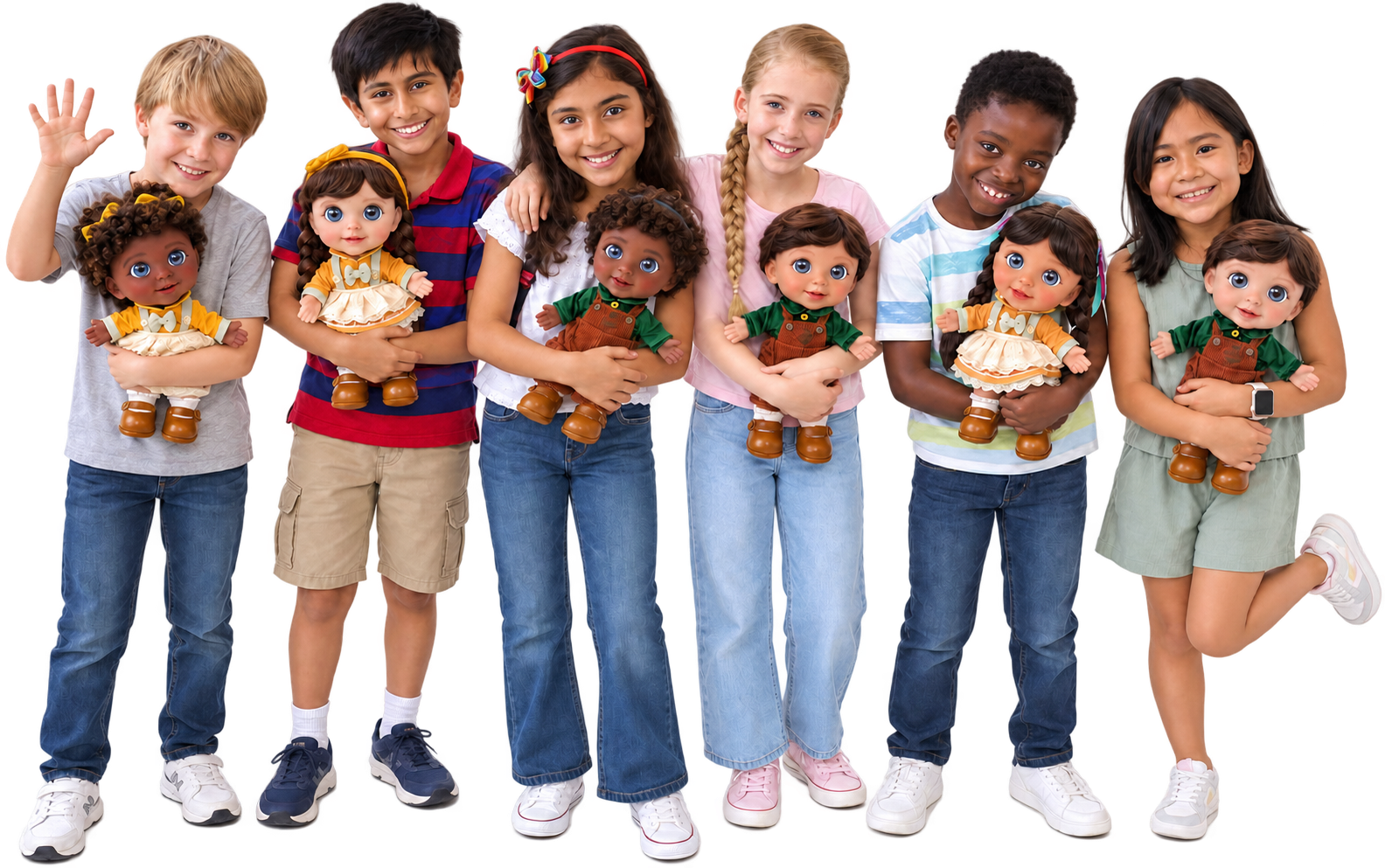 Students holding their Joy companions