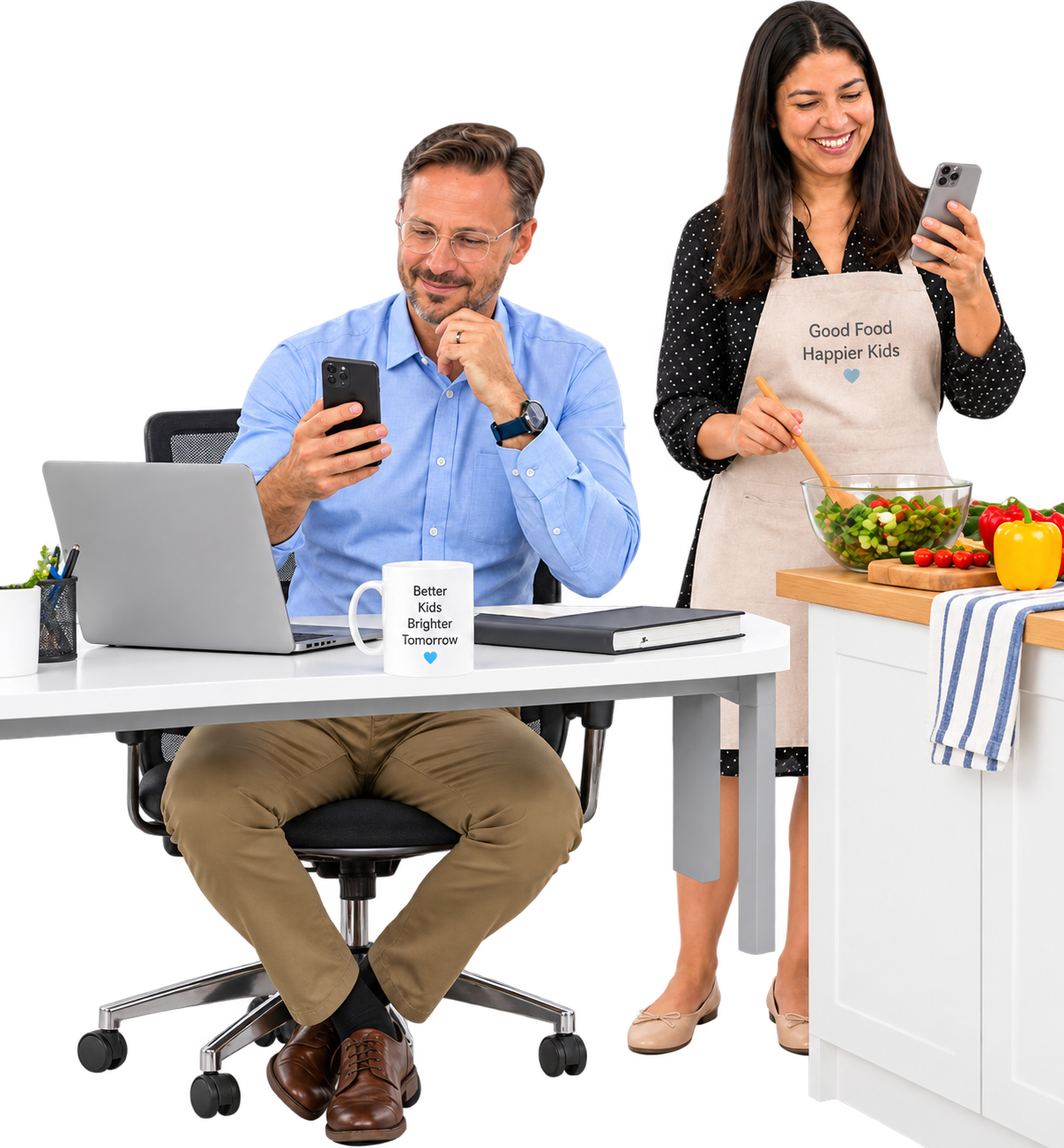Parents checking the CareSphere app at home