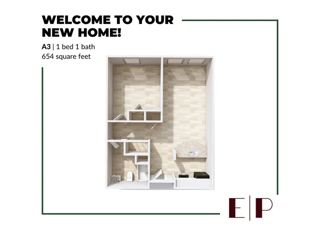 1x1 floor plan image