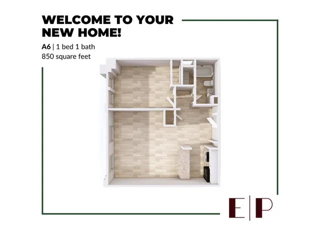 1x1 floor plan image