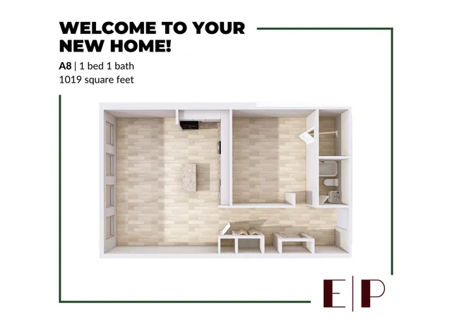 1x1 floor plan image