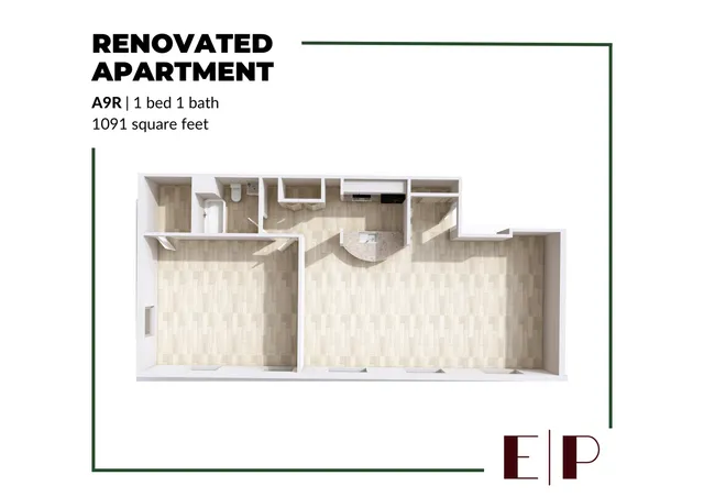 1x1 floor plan image